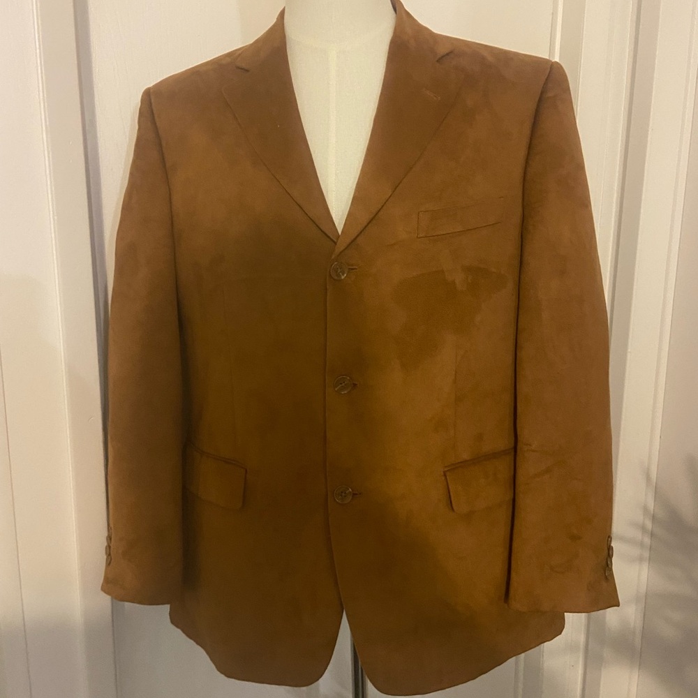 Elegant Brown Men's Blazer Suede